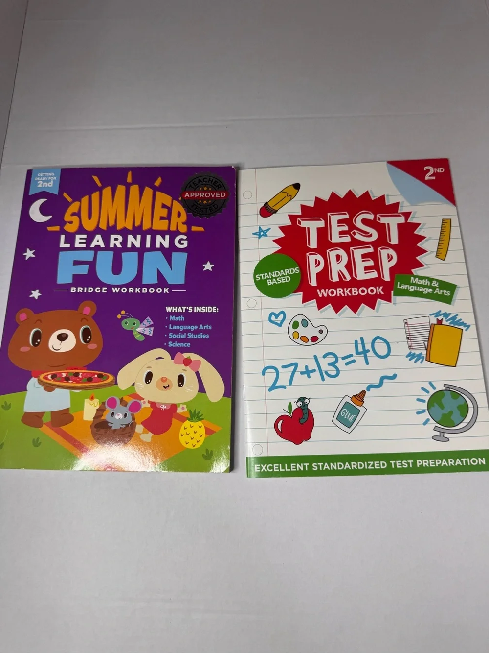 Summer Learning Fun & Test Prep Workbook Set - Homeschool/School work/ 2nd Grade